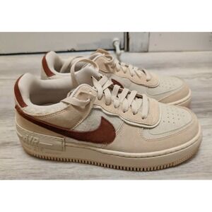 Nike Air Force 1 Shadow SE Beige Pink Red Women's Casual Sneakers DZ4705 Size 9